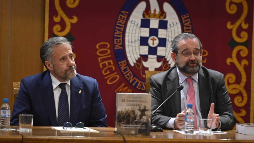 Carlos Pollán en el presentación del libro 'El Tiempo de las Libertades' en Madrid.