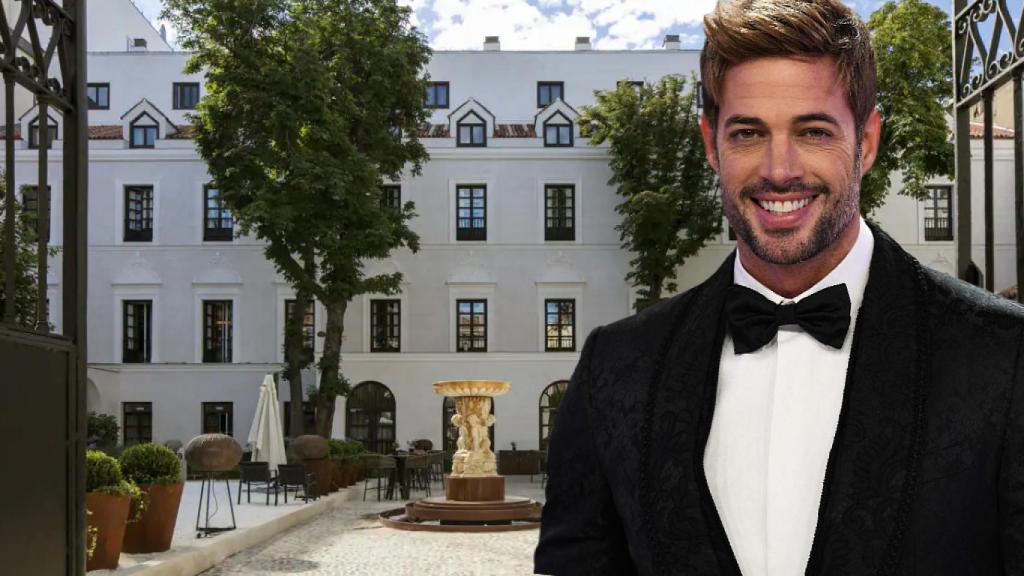 William Levy junto al Palacio de los Duques Gran Meliá en Madrid.