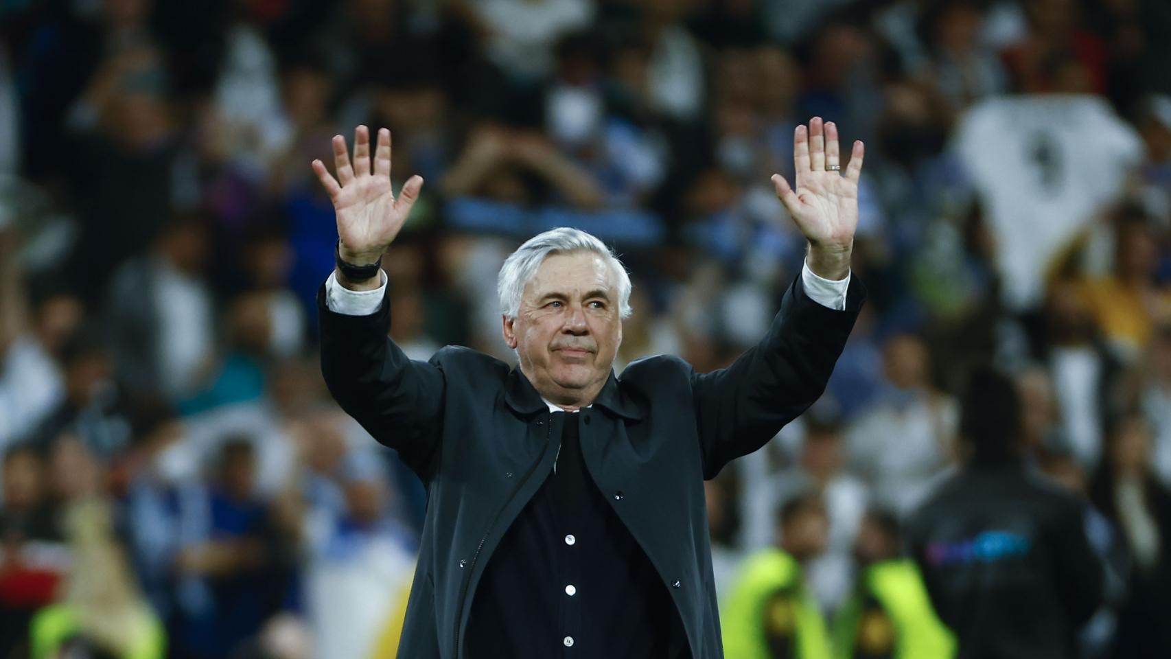 Carlo Ancelotti en el Santiago Bernabéu
