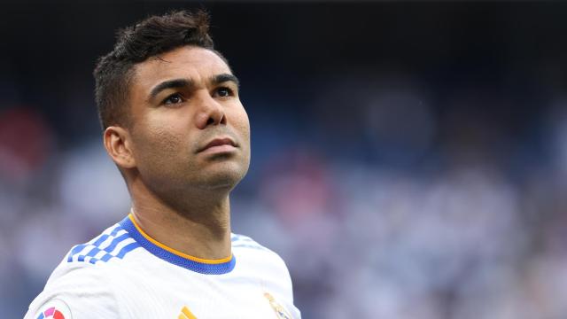 Casemiro antes de un partido con el Real Madrid