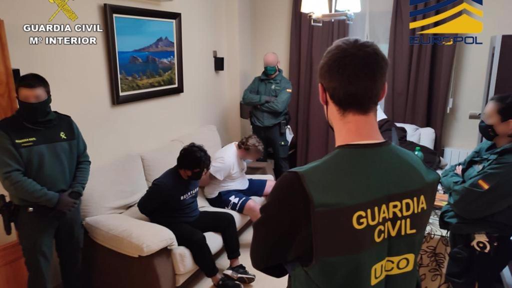 Momento de la detención en Málaga.