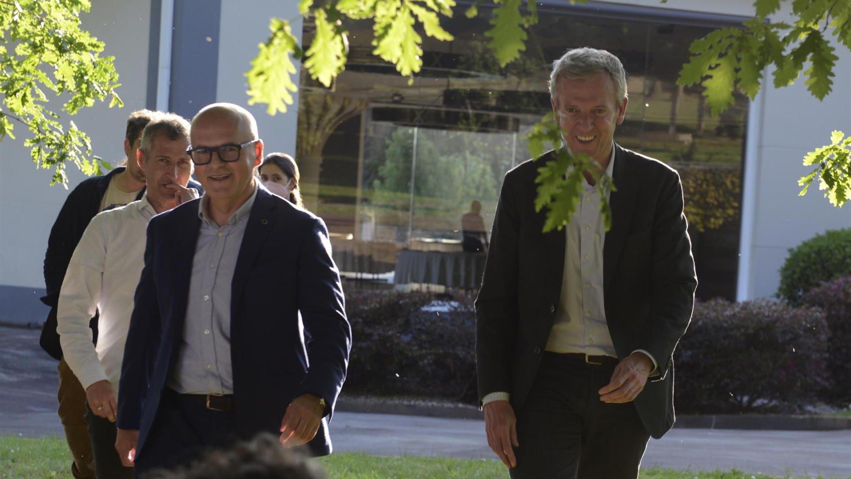 El presidente de la Xunta Alfonso Rueda, y el presidente de la Diputación provincial de Ourense, Manuel Baltar.