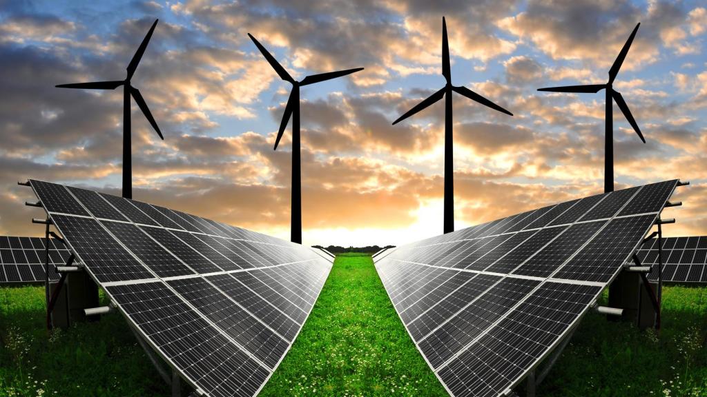 Planta solar. Imagen de archivo