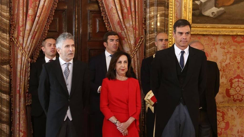 Grande Marlasca, Margarita Robles y Pedro Sánchez.