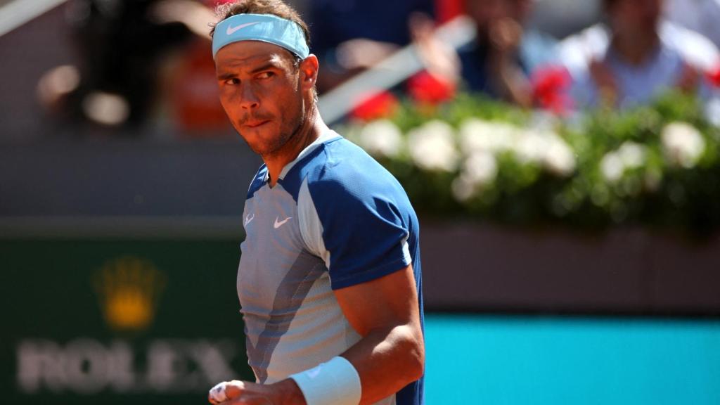 Rafa Nadal, durante un partido en la Caja Mágica