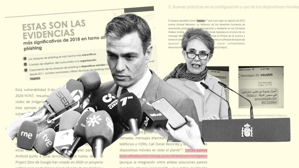 Pedro Sánchez, la exdirectora del CNI Paz Esteban y los informes del CNI sobre Pegasus.