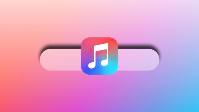 El dock del iPhone en un fotomontaje con el logo de Apple Music.