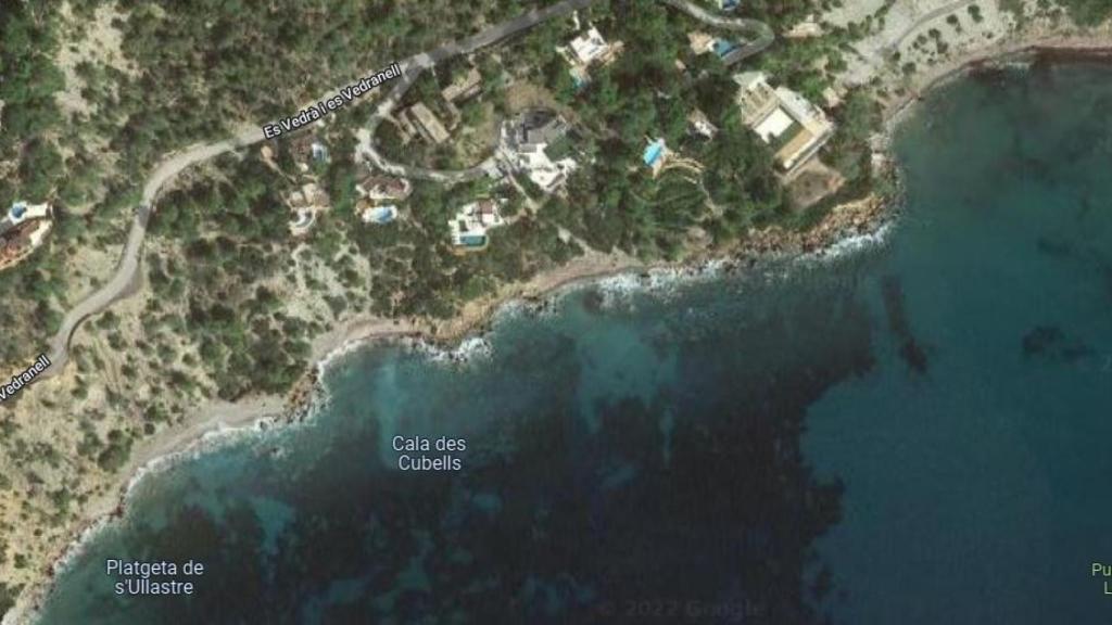 Zona de Es Cubells en la que se encuentra la villa que alquiló Froilán en Ibiza.