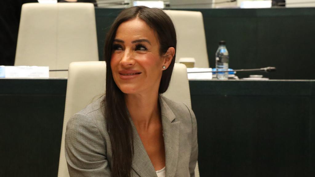 La vicealcaldesa de Madrid, Begoña Villacís, en una sesión plenaria en el Palacio de Cibeles.