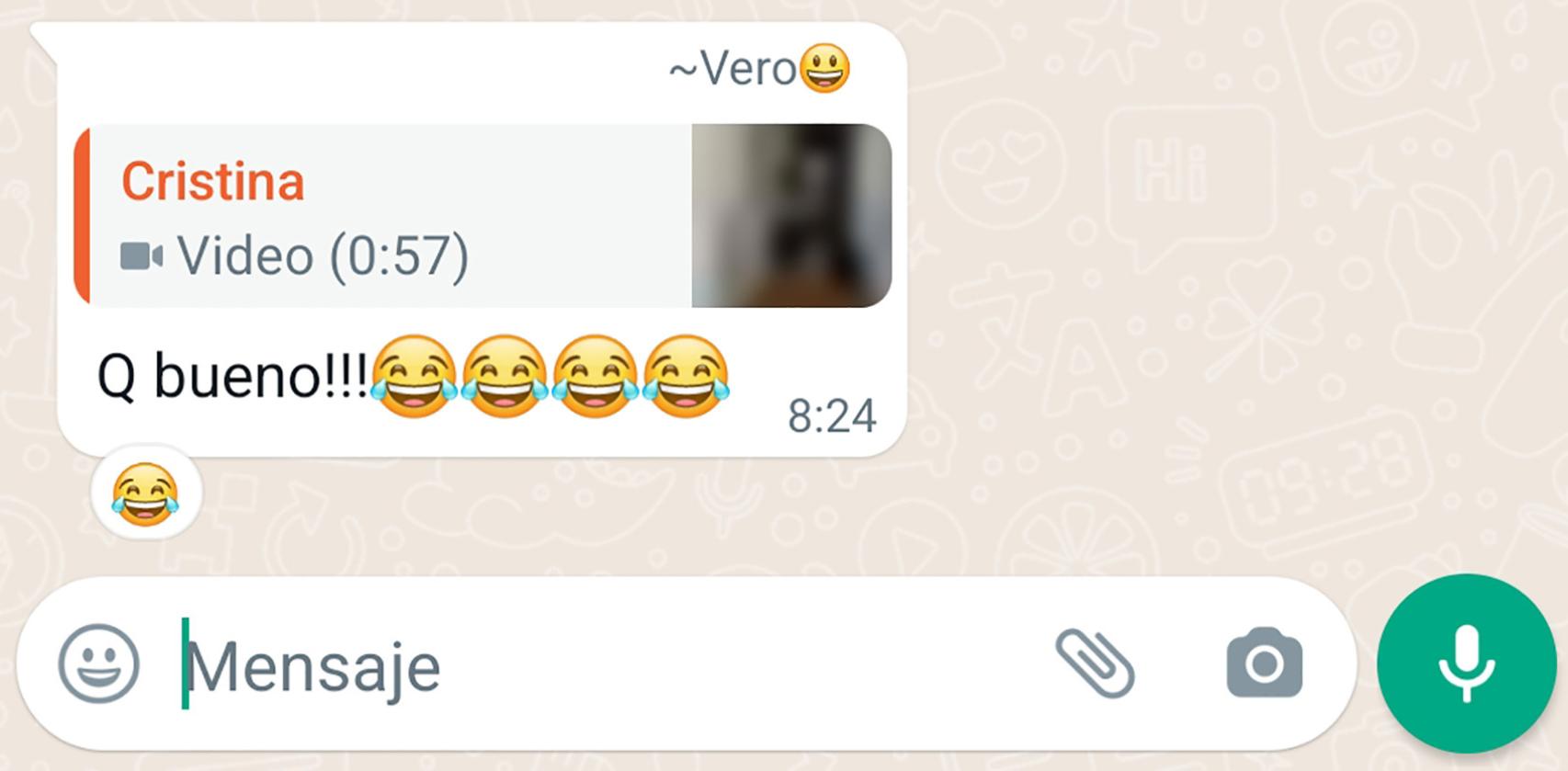 Reacciones en WhatsApp