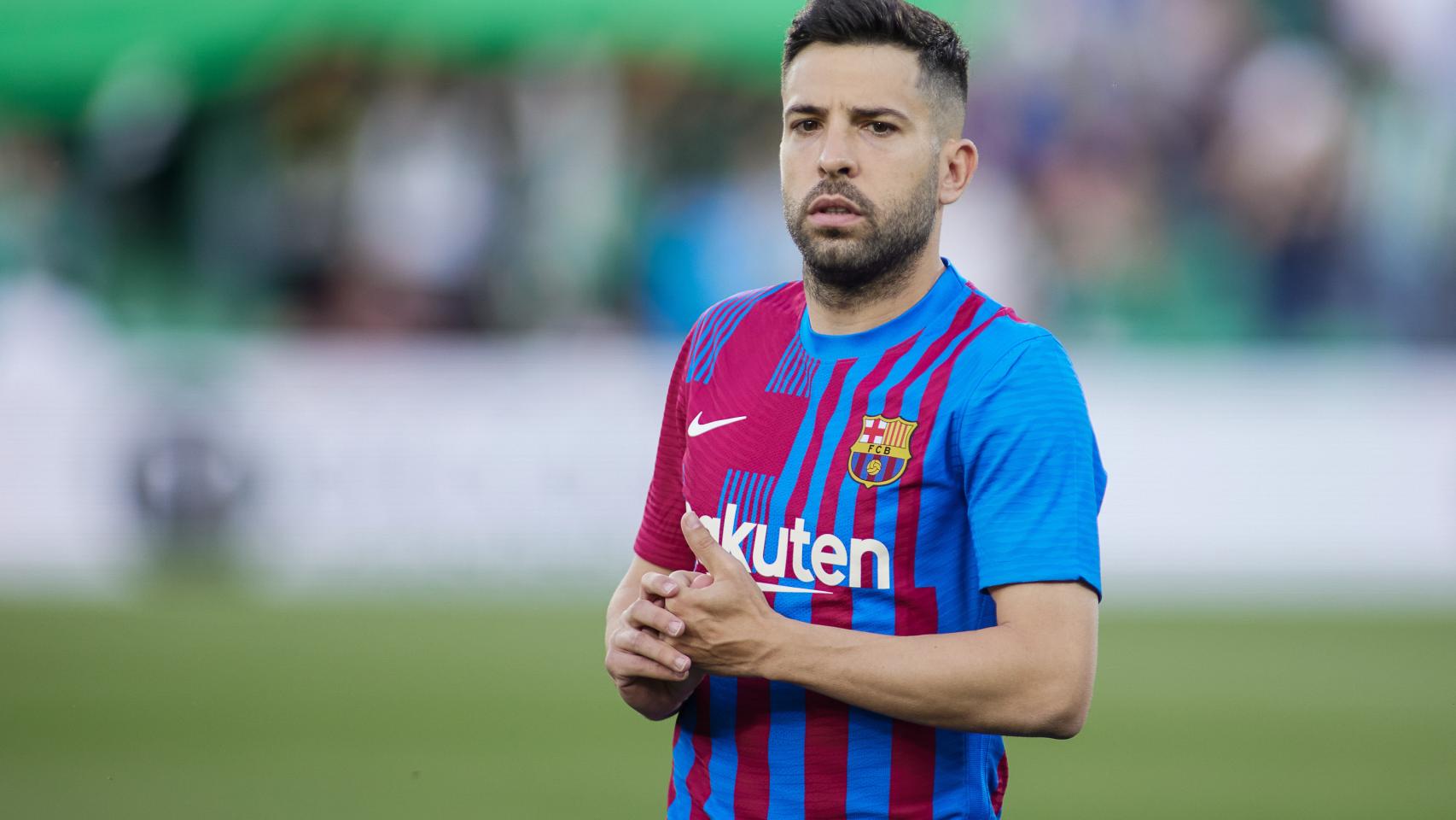Jordi Alba, en un partido del FC Barcelona de la temporada 2021/2022