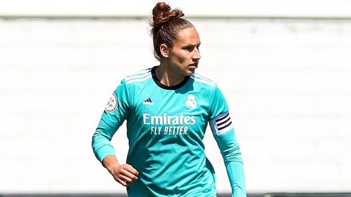 Babett Peter, en un partido del Real Madrid Femenino de la temporada 2021/2022