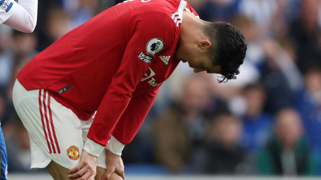 Cristiano Ronaldo, en un partido del Manchester United de la temporada 2021/2022