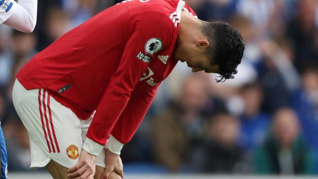 Cristiano Ronaldo, en un partido del Manchester United de la temporada 2021/2022