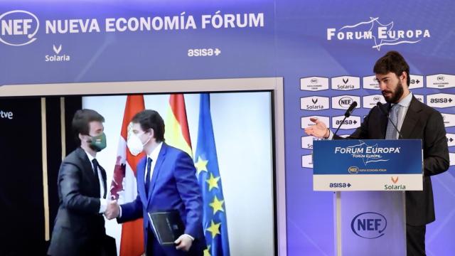 El vicepresidente de la Junta de Castilla y León, Juan García-Gallardo, participa en el desayuno organizado por Nueva Economía Fórum.
