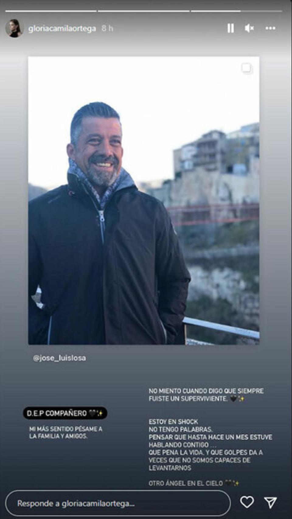 Gloria Camila ha mandado sus condolencias a su familia.