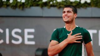 Carlos Alcaraz en la final del  Madrid Masters Series.