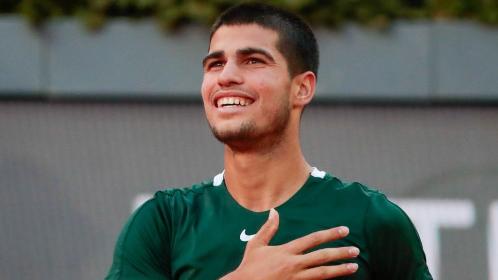 Carlos Alcaraz en la final del  Madrid Masters Series.