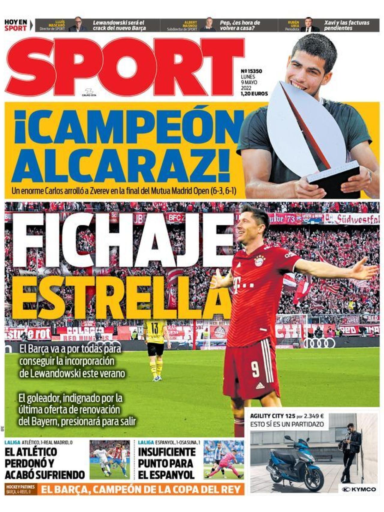 La portada del diario SPORT (09/05/2022)