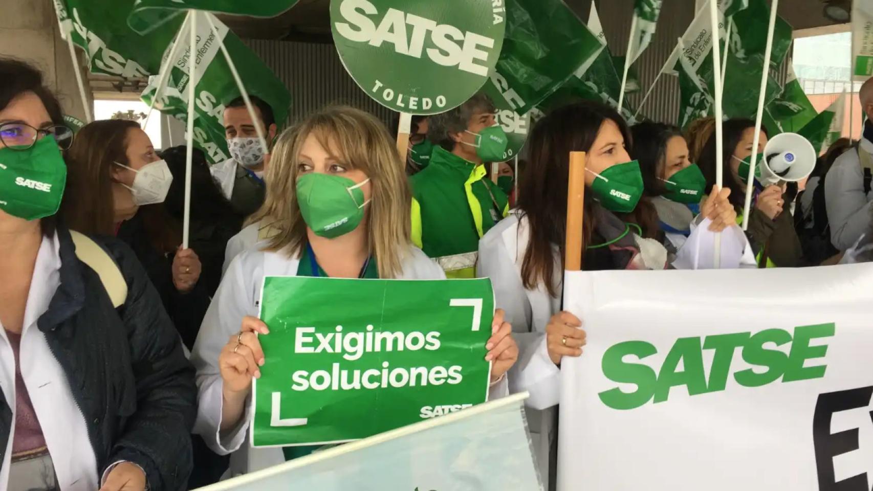 Concentración de enfermeras en Toledo el pasado mes de marzo.
