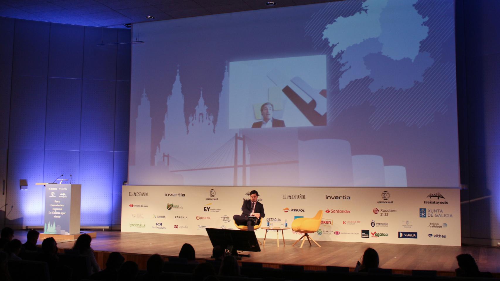 Federico Linares, presidente de EY, durante su intervención 'online' en la primera jornada del Foro Económico Español 'La Galicia que viene'.