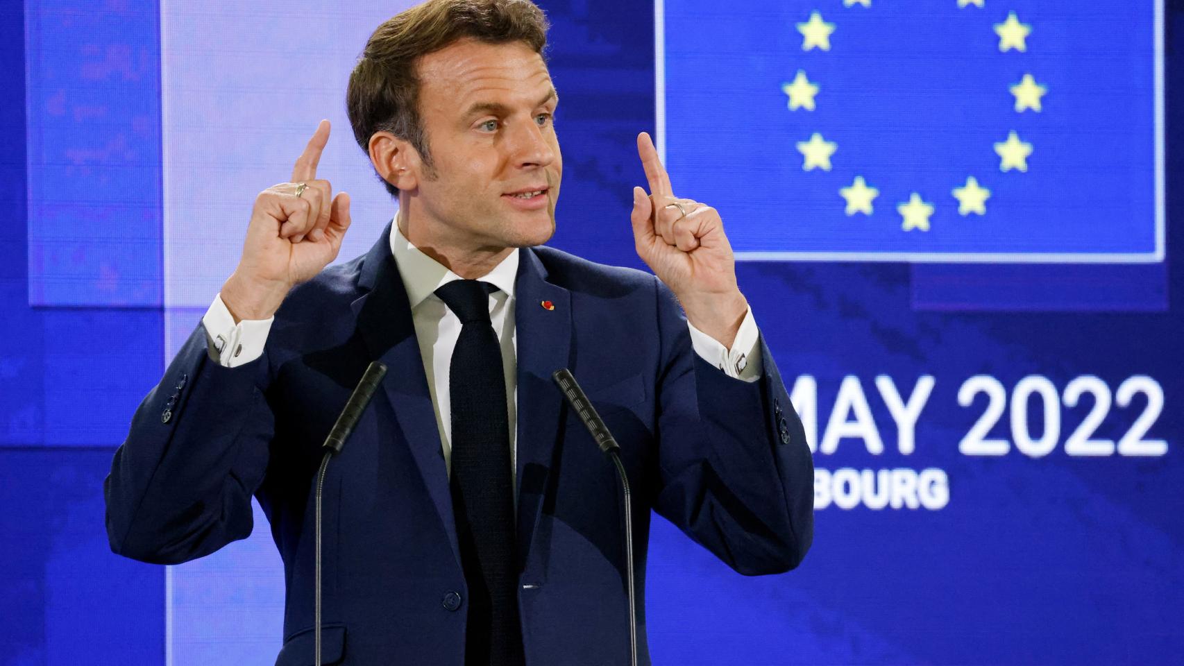Macron este lunes en Estrasburgo.