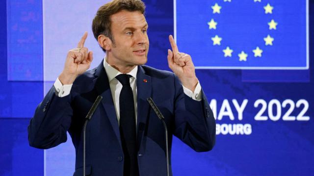 Macron este lunes en Estrasburgo.