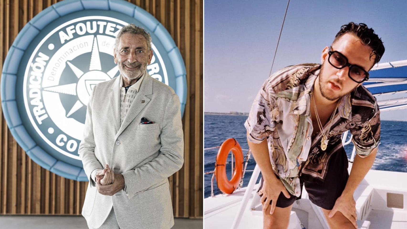 El presidente del Celta, Carlos Mouriño, y el cantante C.Tangana.