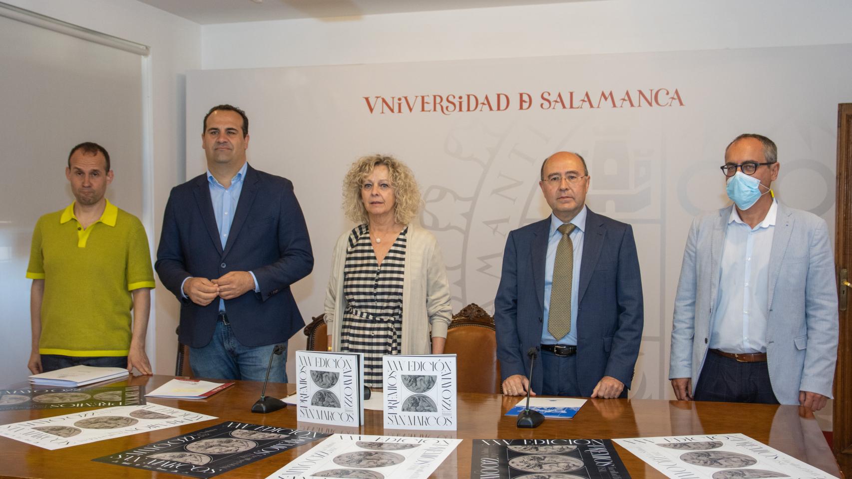 Diego del Pozo, David Mingo, Celia Aramburu, José Luiz Barba y Luis Barrio, esta mañana