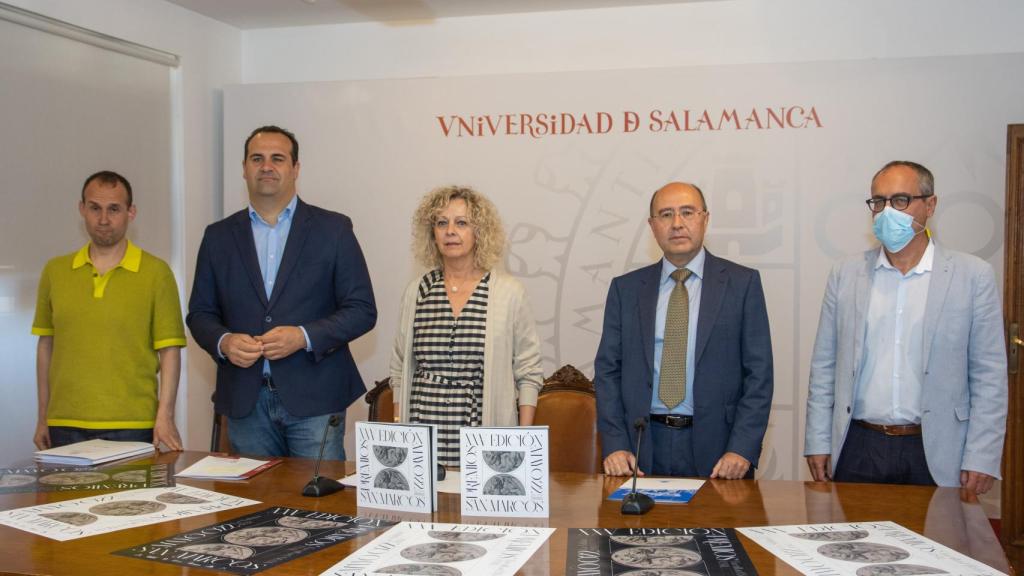 Diego del Pozo, David Mingo, Celia Aramburu, José Luiz Barba y Luis Barrio, esta mañana