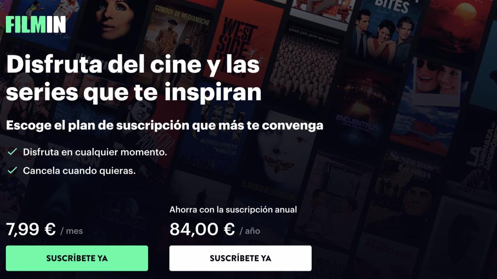 Pantalla de inicio de la plataforma.