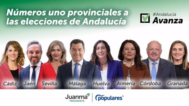 Cabezas del lista de PP para las elecciones andaluzas.
