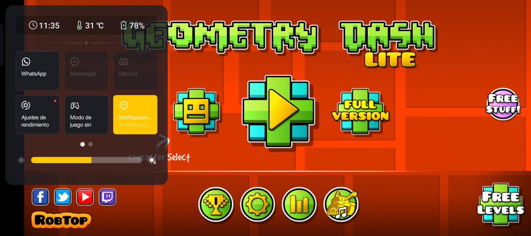 Geometry Dash con controles de juego de realme