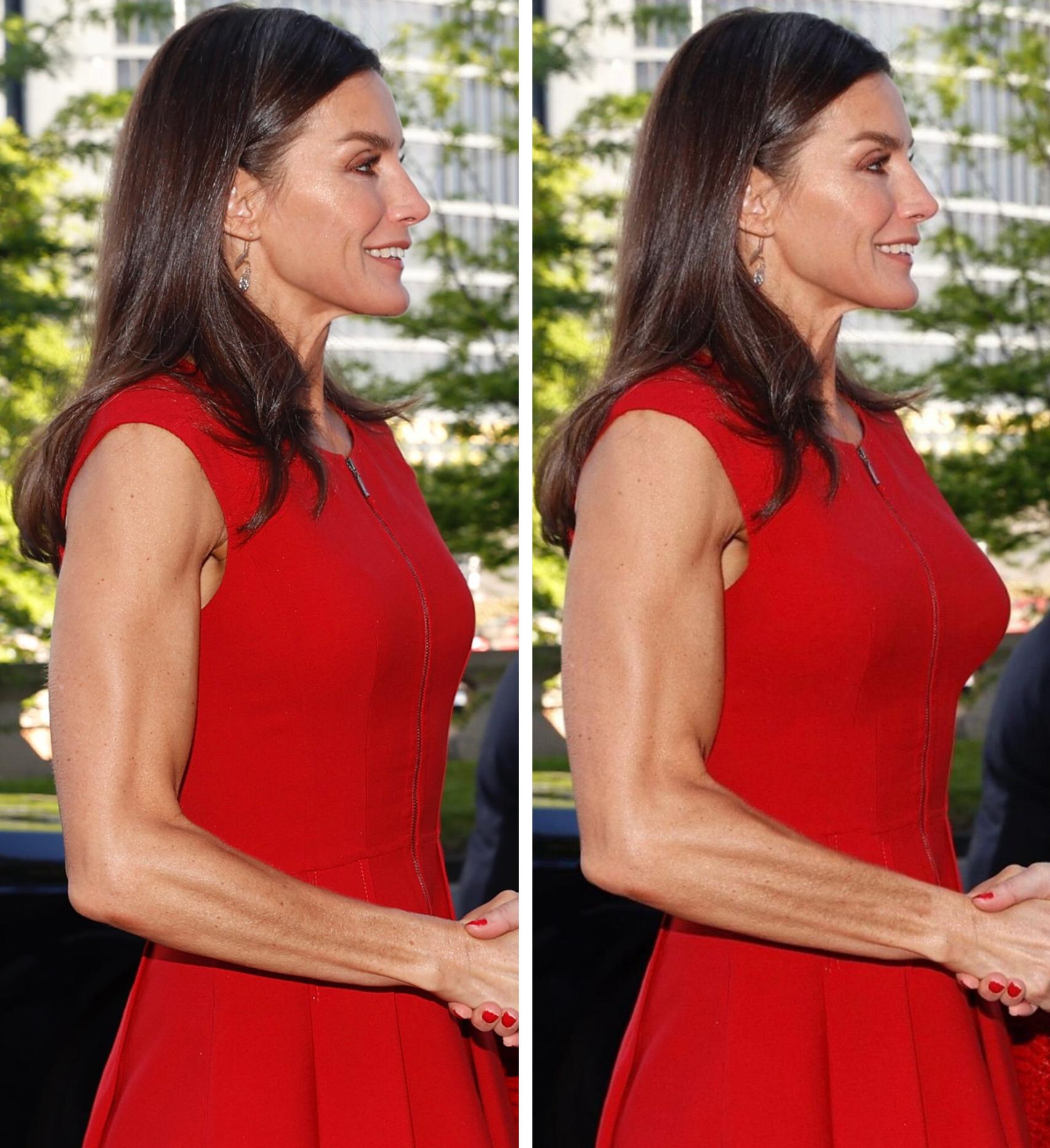 A la izquierda la Letizia real y a la derecha el 'fake'.