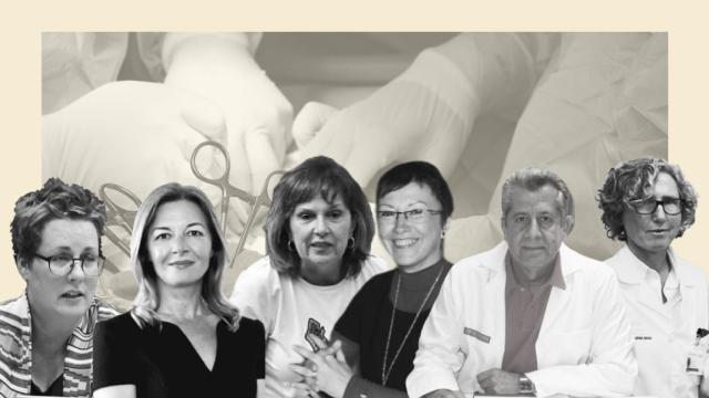 Macu Mira, Concha Andrés, Carmen Martínez, Vicenta Tortosa, Javier Gosalbez y Rosa Louise.