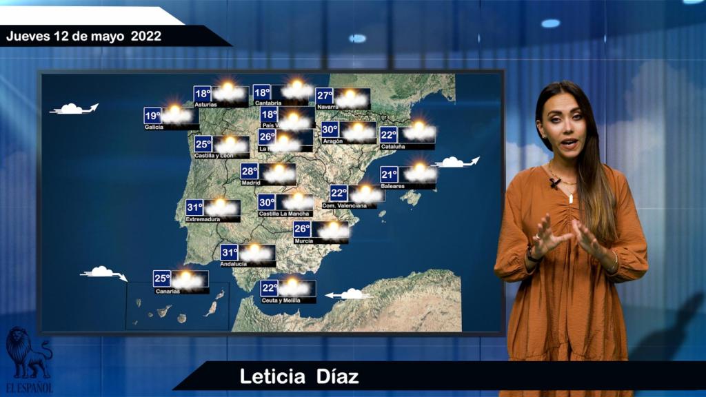 El tiempo para el jueves 12 de mayo.