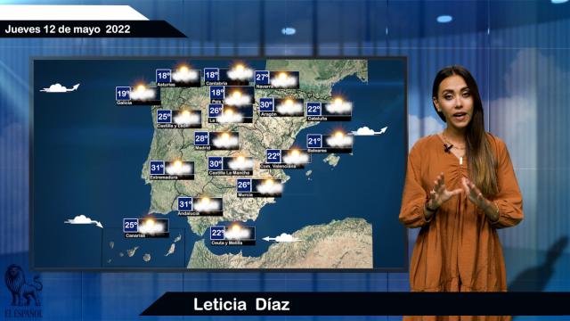 El tiempo para el jueves 12 de mayo.