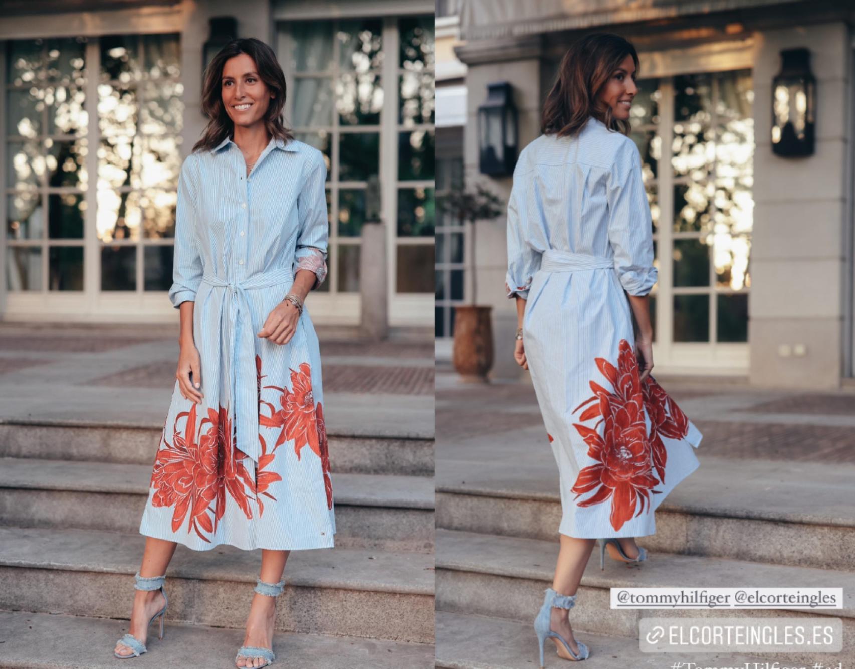 Ana Boyer posando con un vestido de Tommy Hilfiger en sus redes sociales.