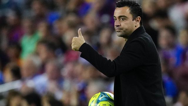 Xavi Hernández, en un partido del Barcelona de la temporada 2021/2022