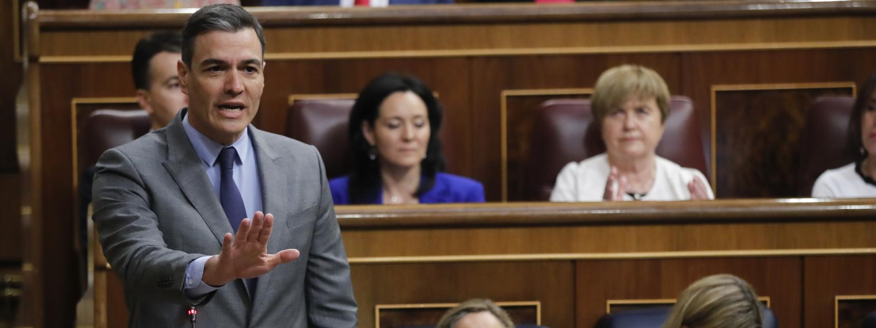 El presidente del Gobierno, Pedro Sánchez, en una sesión de control al Gobierno.