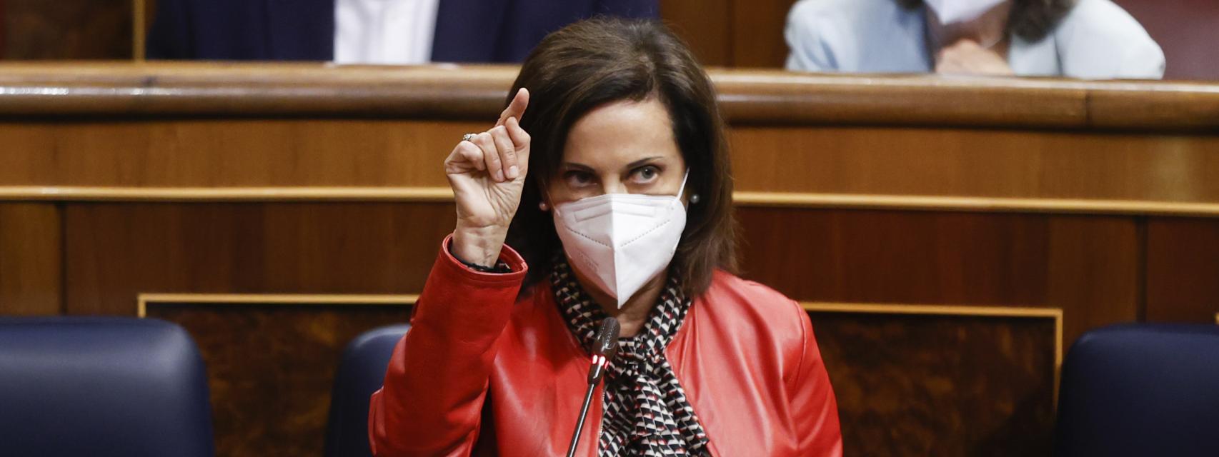 Margarita Robles en la sesión de control. Efe