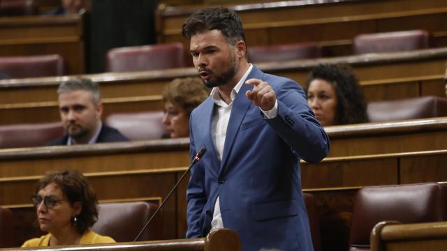 El portavoz de ERC, Gabriel Rufián, este miércoles durante la sesión de control al Gobierno.