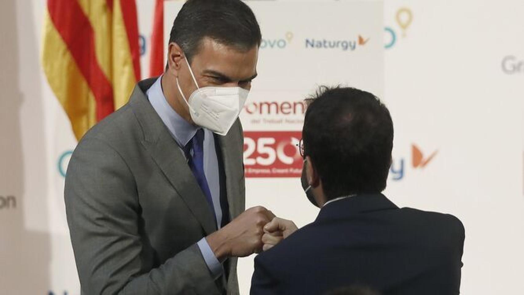 Pedro Sánchez y Pere Aragonès, en un encuentro en Barcelona el año pasado.