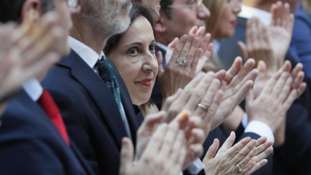 La ministra de Defensa, Margarita Robles, asiste al acto institucional para conmemorar el LXXII aniversario de la Declaración Schuman.