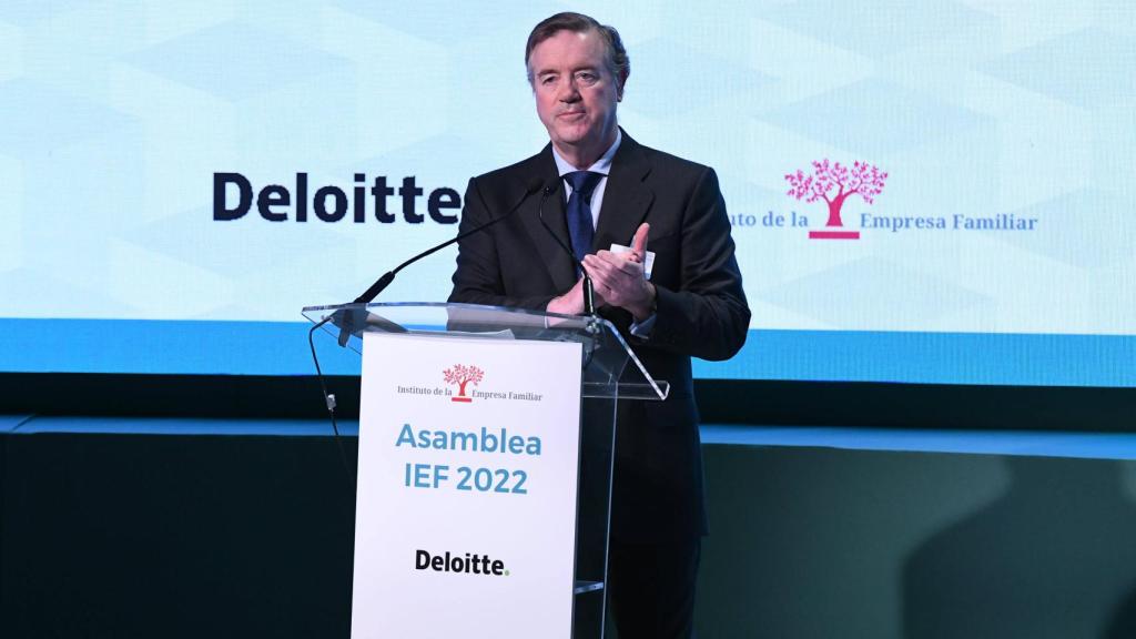 Andrés Sendagorta en el momento de su discurso en el IEF.
