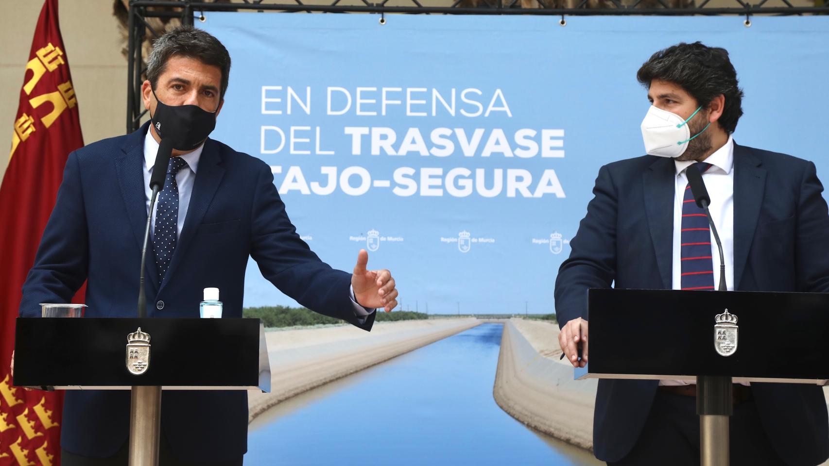 Carlos Mazón y López Miras, en un acto a favor del trasvase.