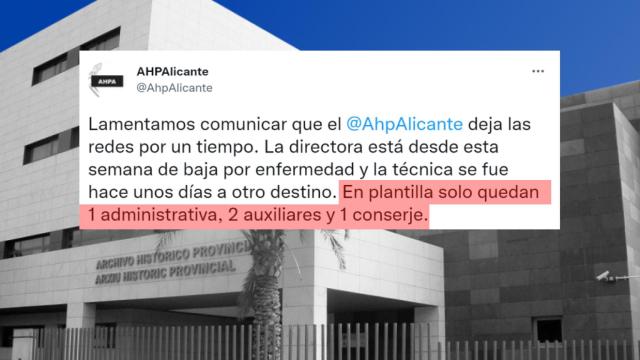 El Archivo Histórico Provincial de Alicante denuncia las condiciones en que están trabajando.