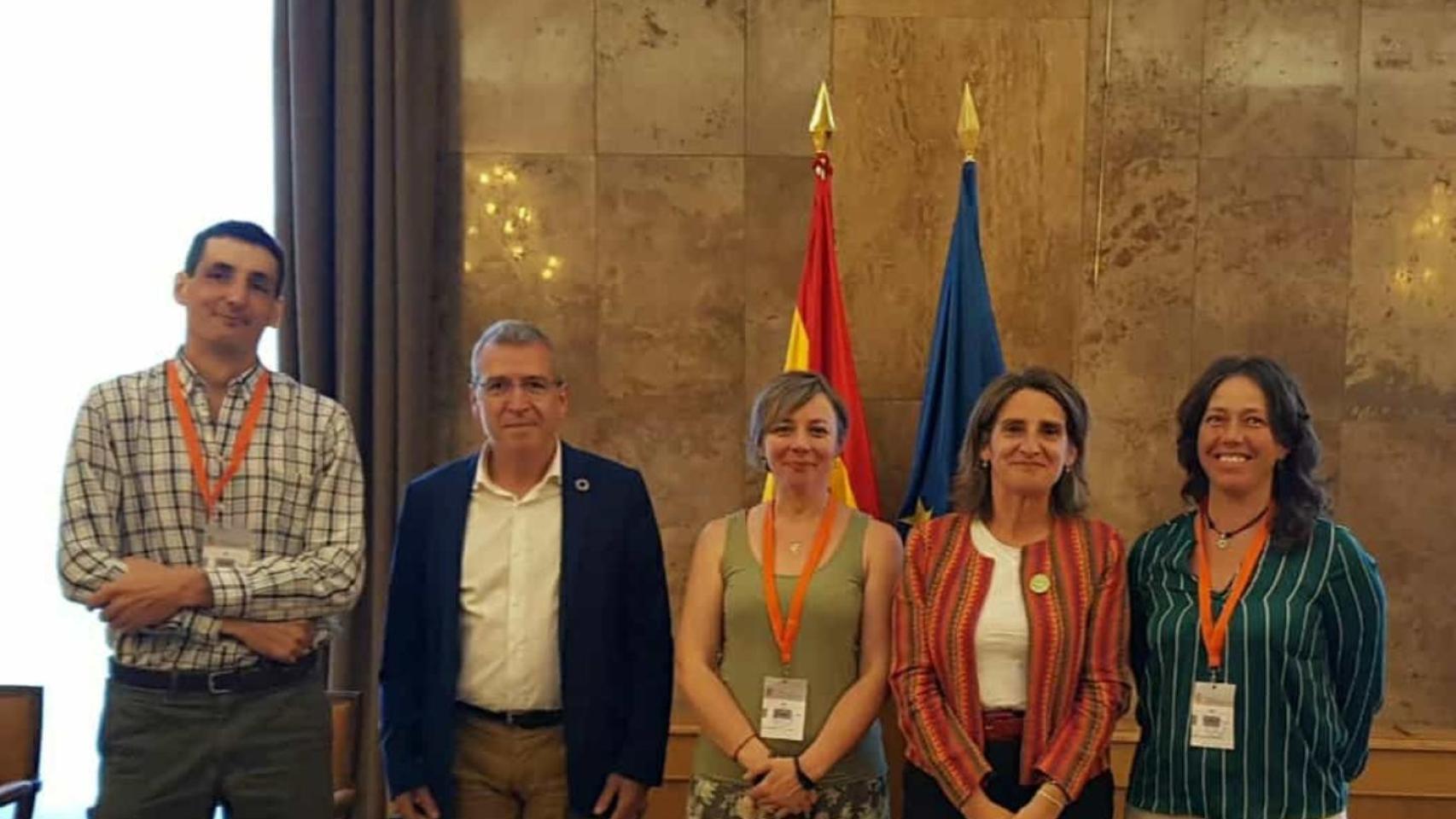 Almudena Rodríguez, Pablo Uribelarrea y María Turiño, representantes de Ganaderas en Red y vocal de la Plataforma por la Ganadería Extensiva y el Pastoralismo
