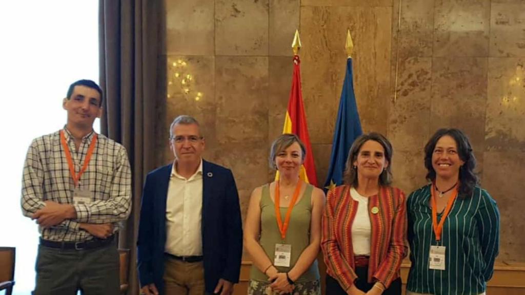 Almudena Rodríguez, Pablo Uribelarrea y María Turiño, representantes de Ganaderas en Red y vocal de la Plataforma por la Ganadería Extensiva y el Pastoralismo