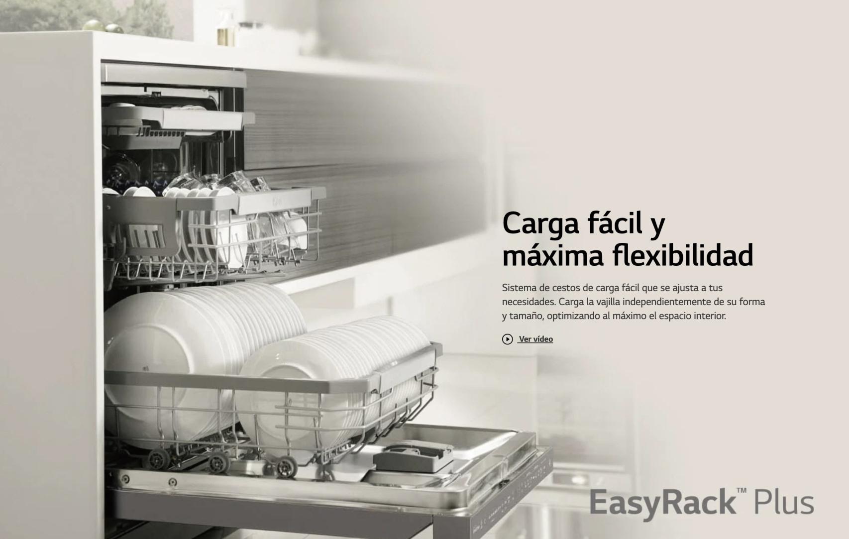 Lavavajillas LG con EasyRack Plus